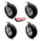 Service Caster 12 Inch Black Pneumatic Wheel Caster Swivel with 2 Brakes, 4PK SCC-100S3506-PNB-2-SLB-2 - alternate 3